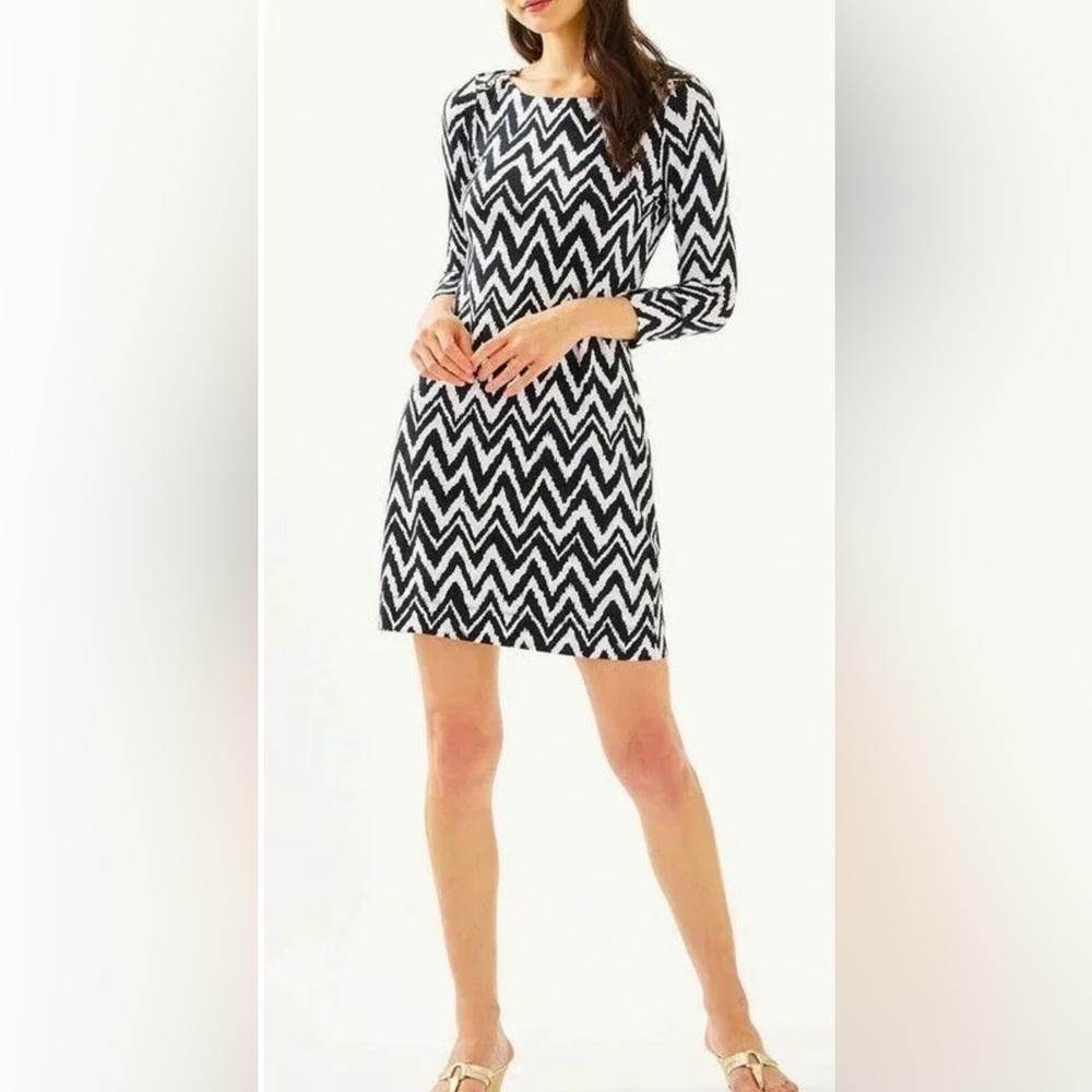 Lilly Pulitzer Dress Women’s XS Sophie UPF 50 Onyx Get Your Chev On Solsafe